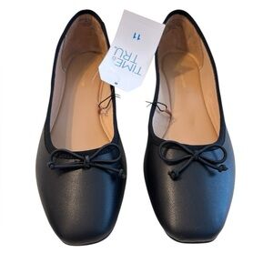Time And Tru Ballet Flats Memory Foam Women’s Size 11 Black New With Tag